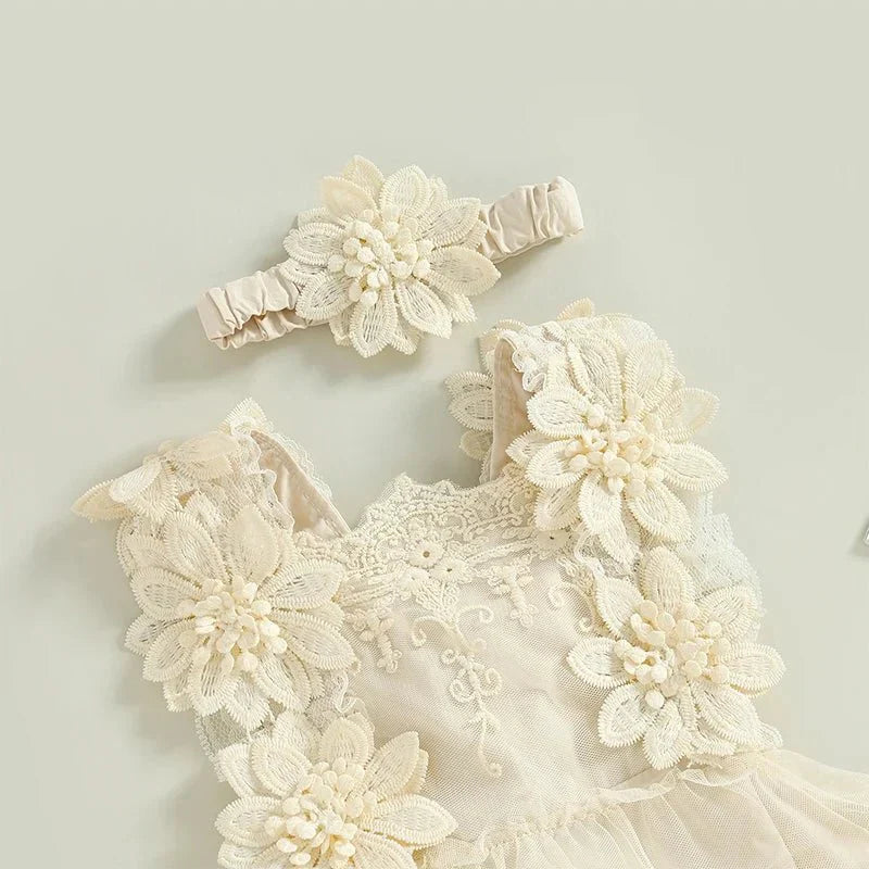 3D Floral Tulle Dress - Betina Baby & Kids