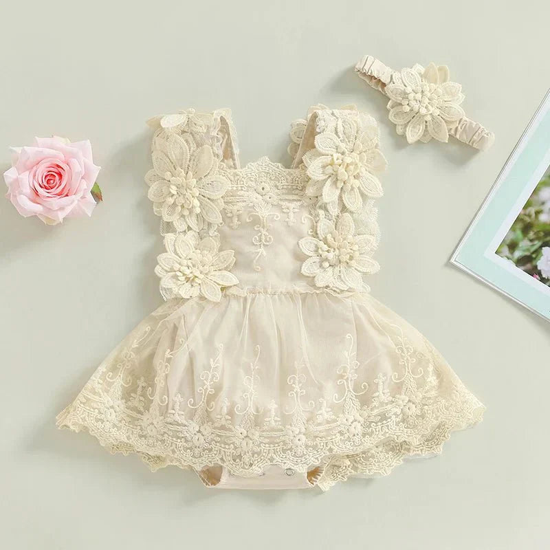3D Floral Tulle Dress - Betina Baby & Kids