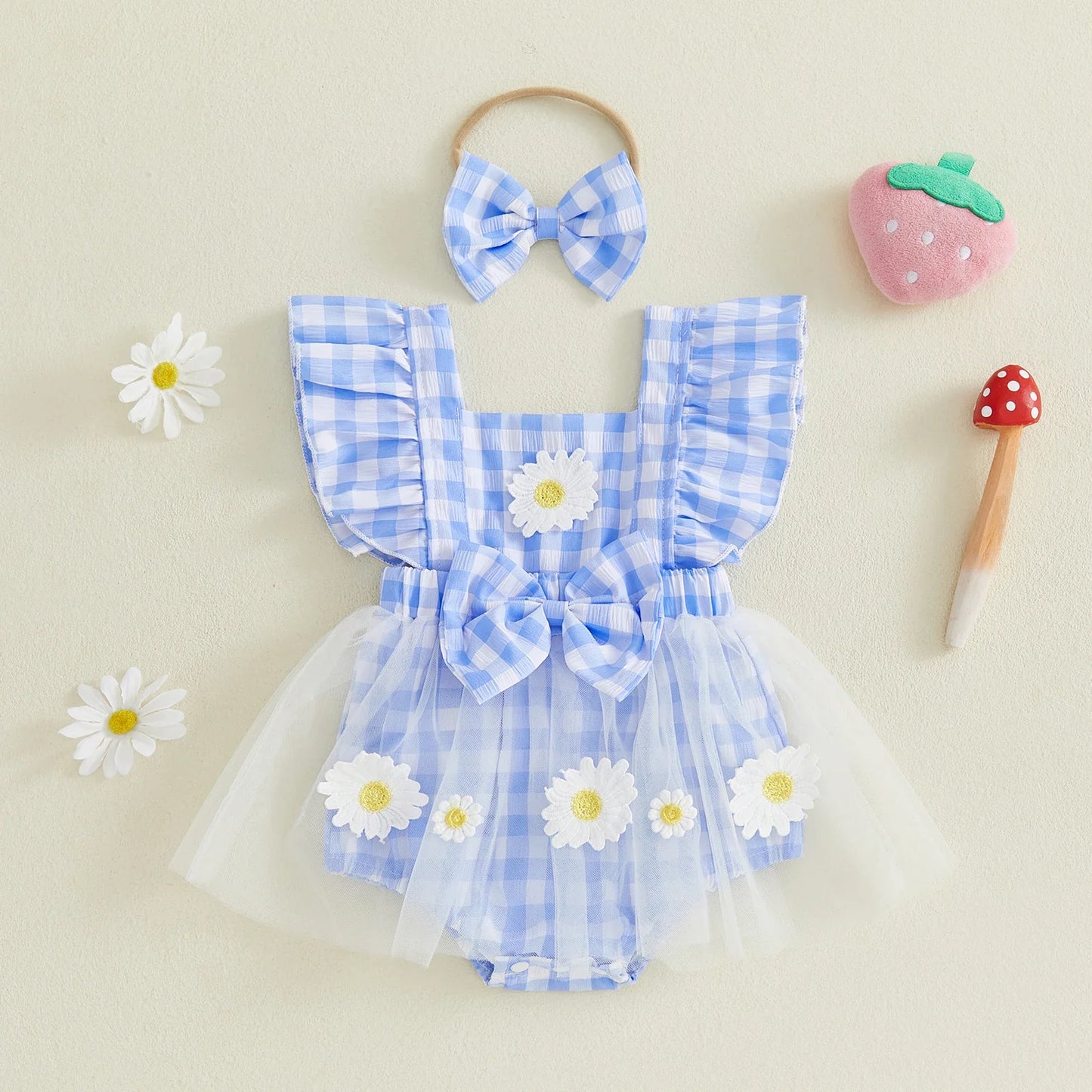 Daisy Plaid Dress with Bow