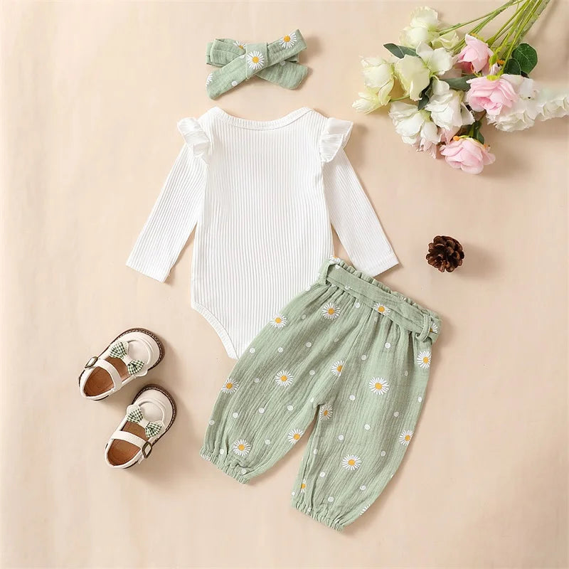 Daisy Bow Pants Set