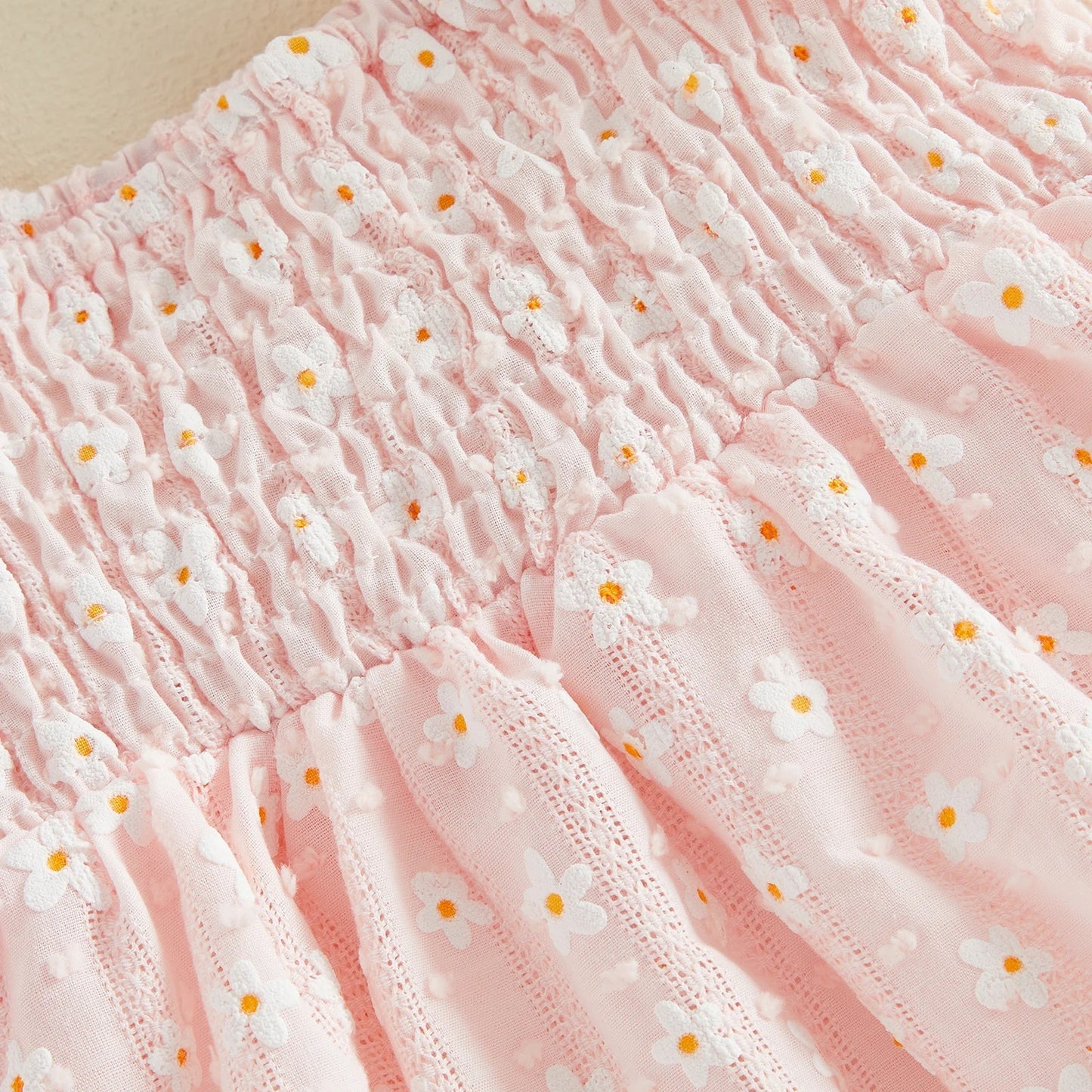 Daisy Smocked Baby Dress with Bow