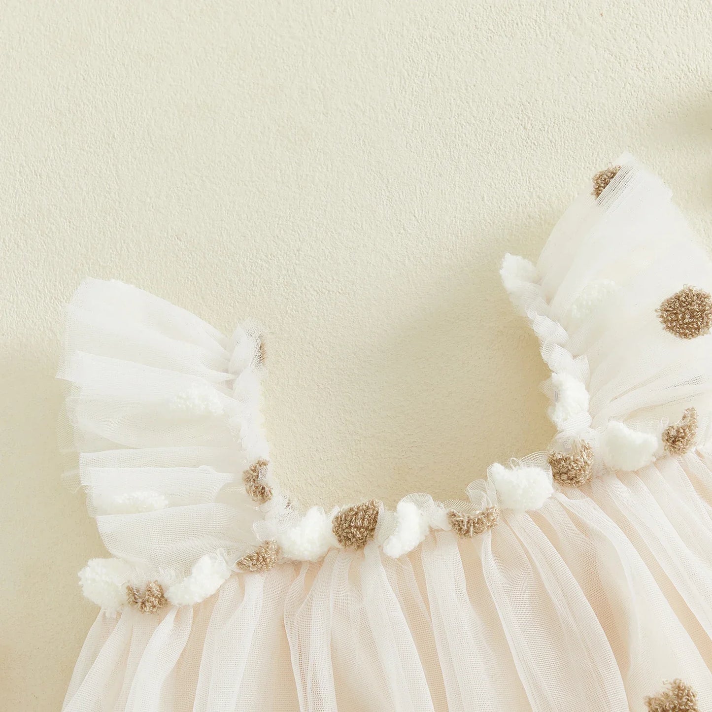 Pom Pom Tulle Baby Dress with Bow