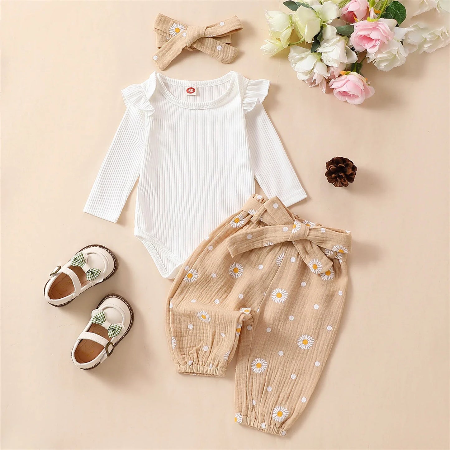 Daisy Bow Pants Set