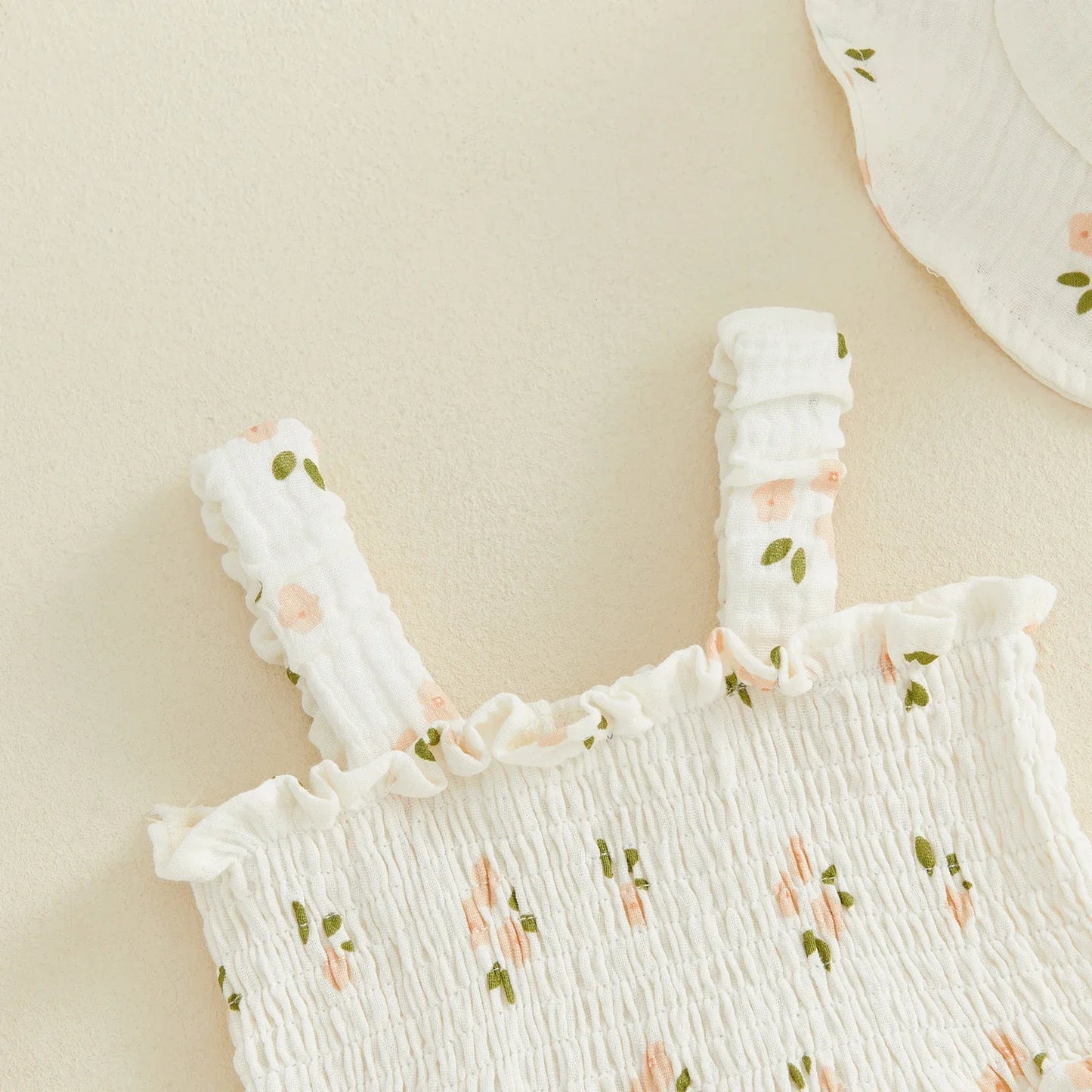 Floral Baby Romper with Hat