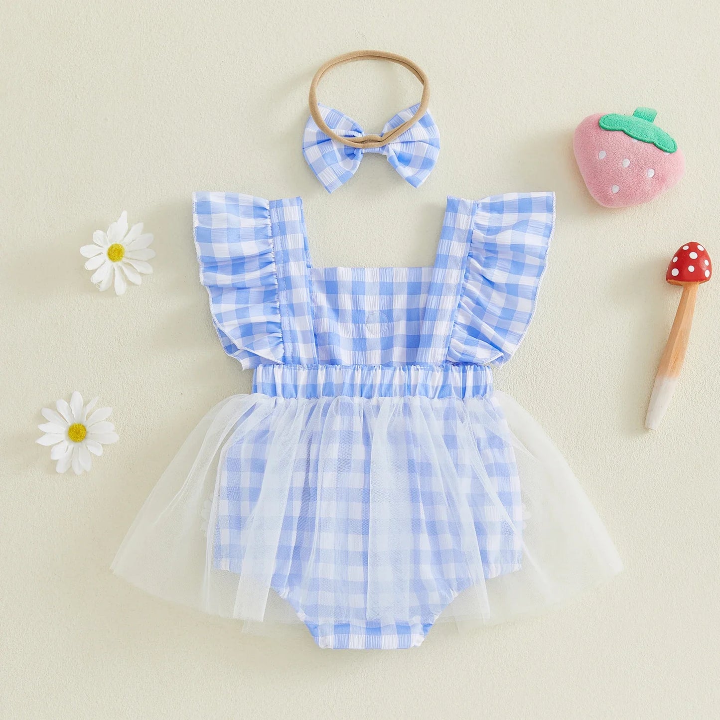Daisy Plaid Dress with Bow