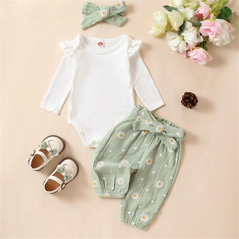 Daisy Bow Pants Set