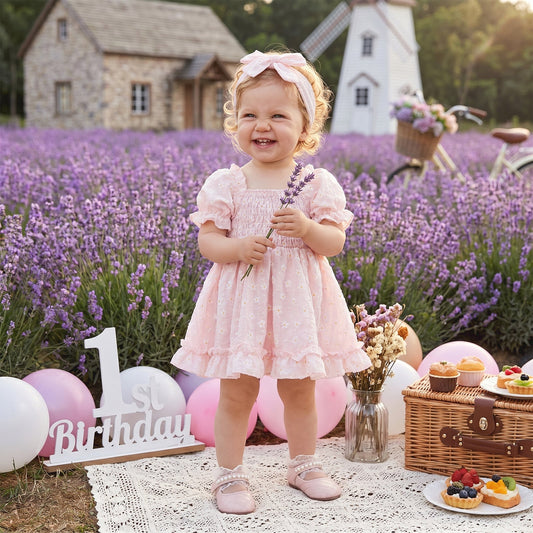 Daisy Smocked Baby Dress with Bow