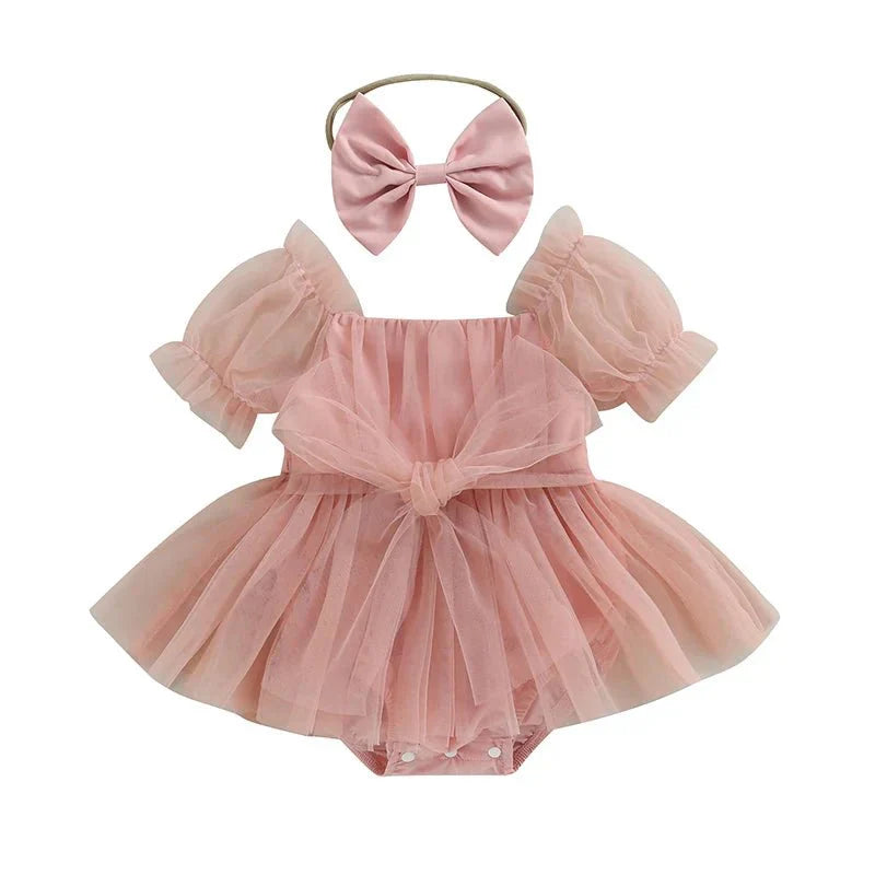 Baby Tulle Bow Dress - Betina Baby & Kids