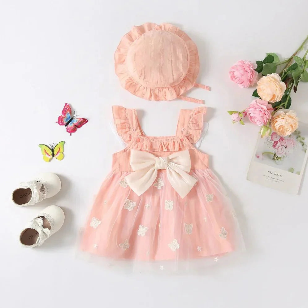 Butterfly Bow Dress with Hat - Betina Baby & Kids
