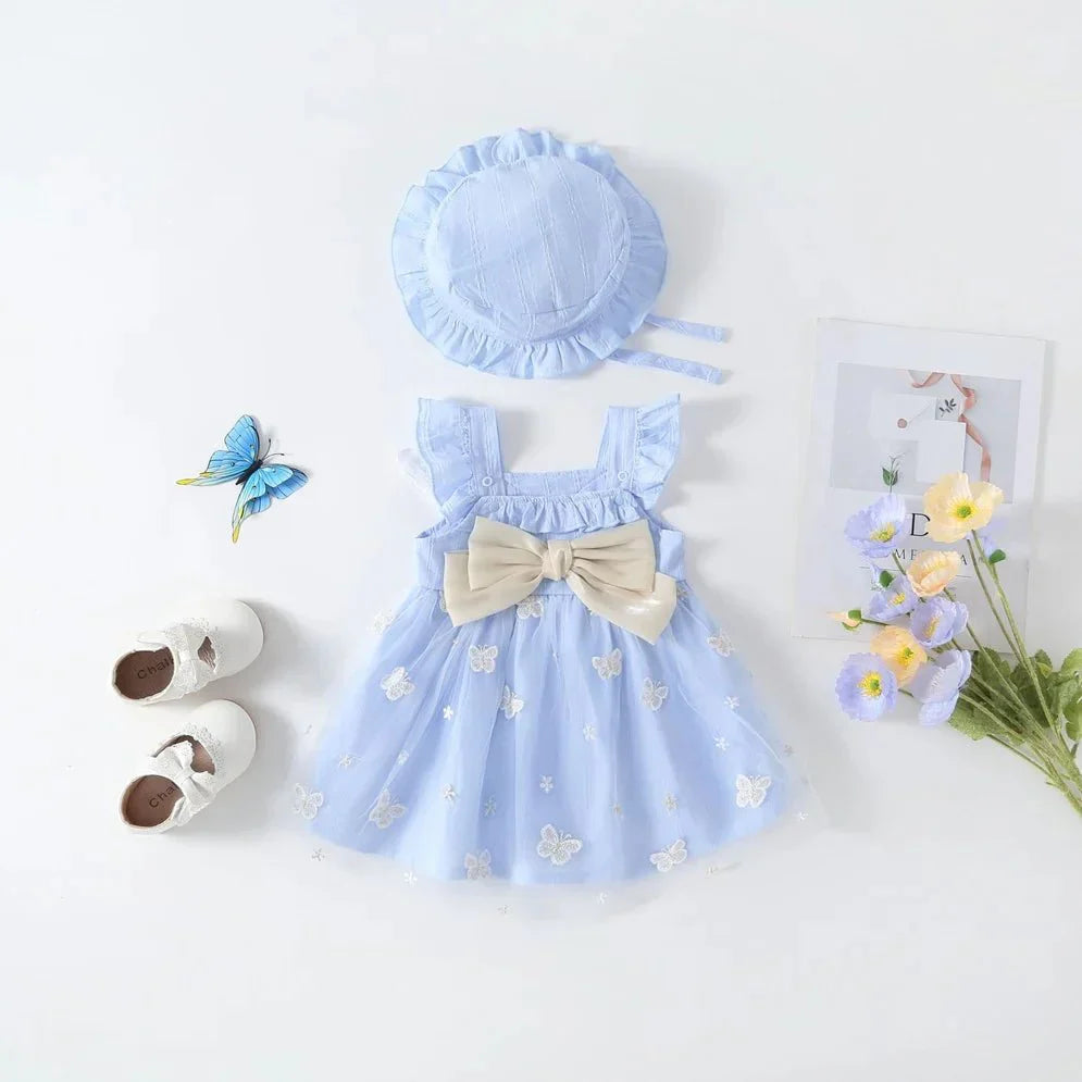 Butterfly Bow Dress with Hat - Betina Baby & Kids