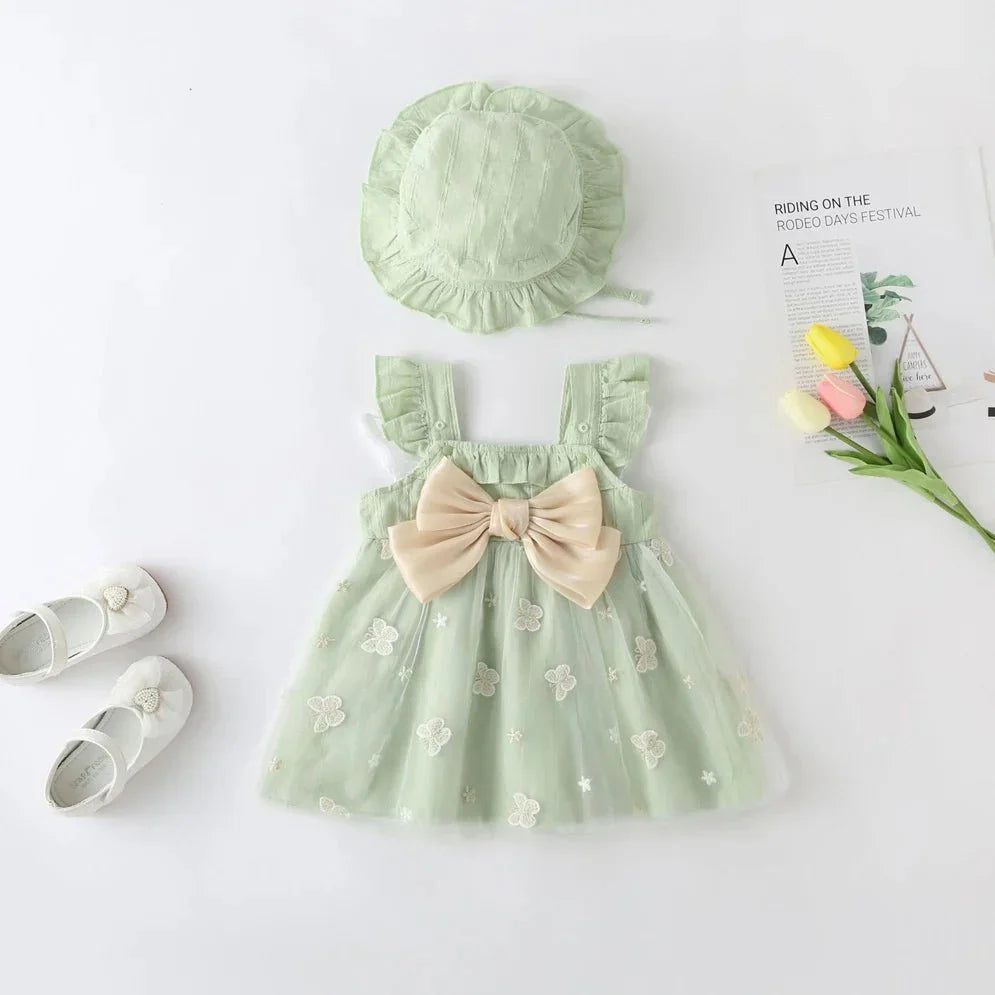 Butterfly Bow Dress with Hat - Betina Baby & Kids