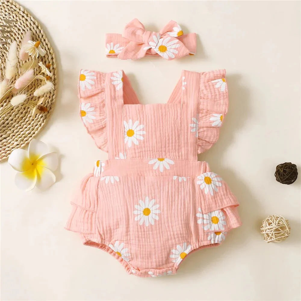 Daisy Baby Romper with Headband - Betina Baby & Kids