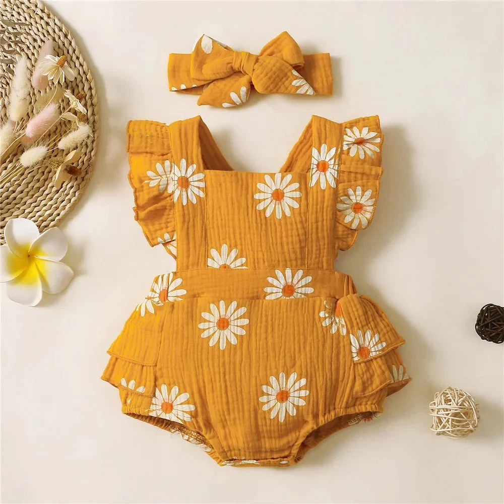 Daisy Baby Romper with Headband - Betina Baby & Kids