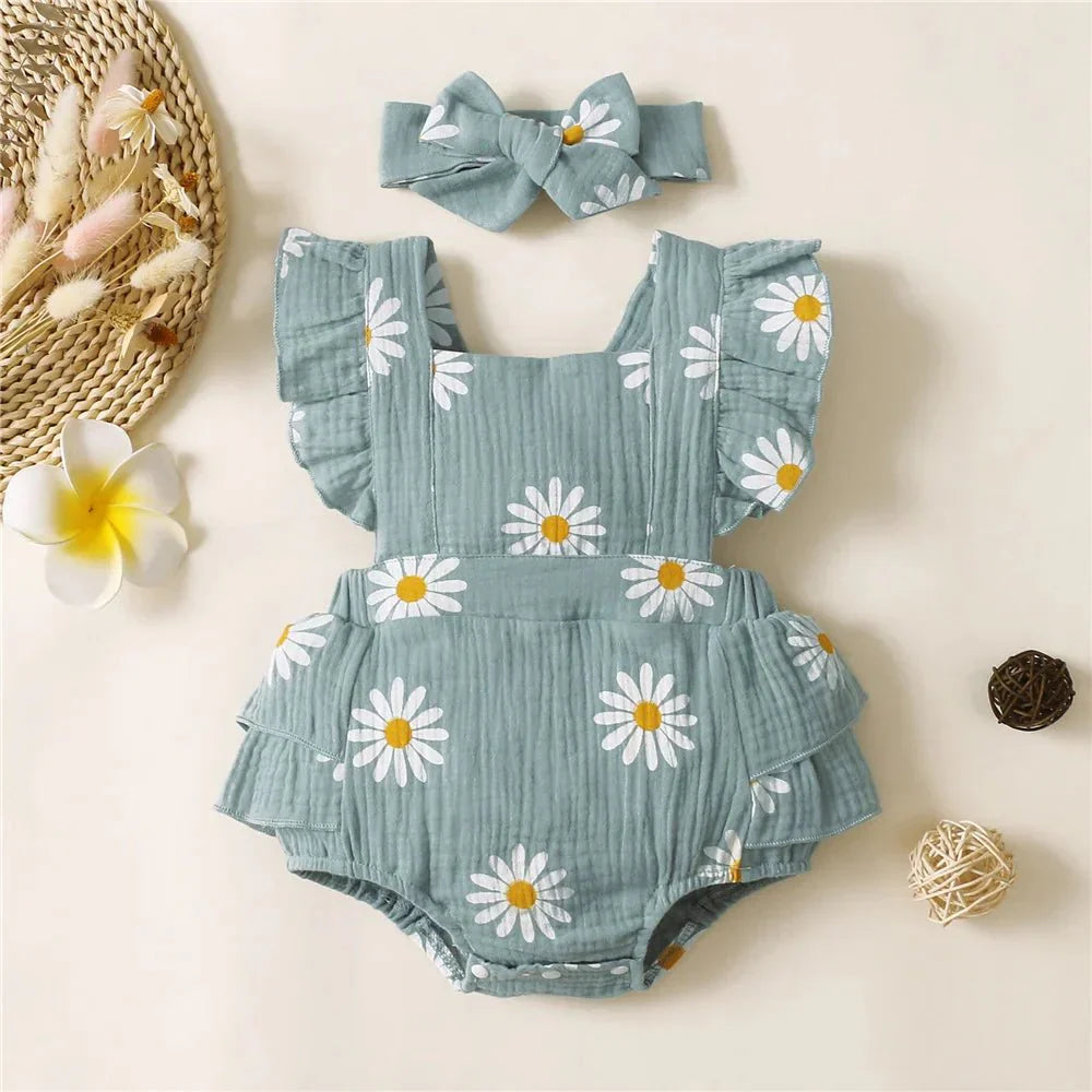 Daisy Baby Romper with Headband - Betina Baby & Kids
