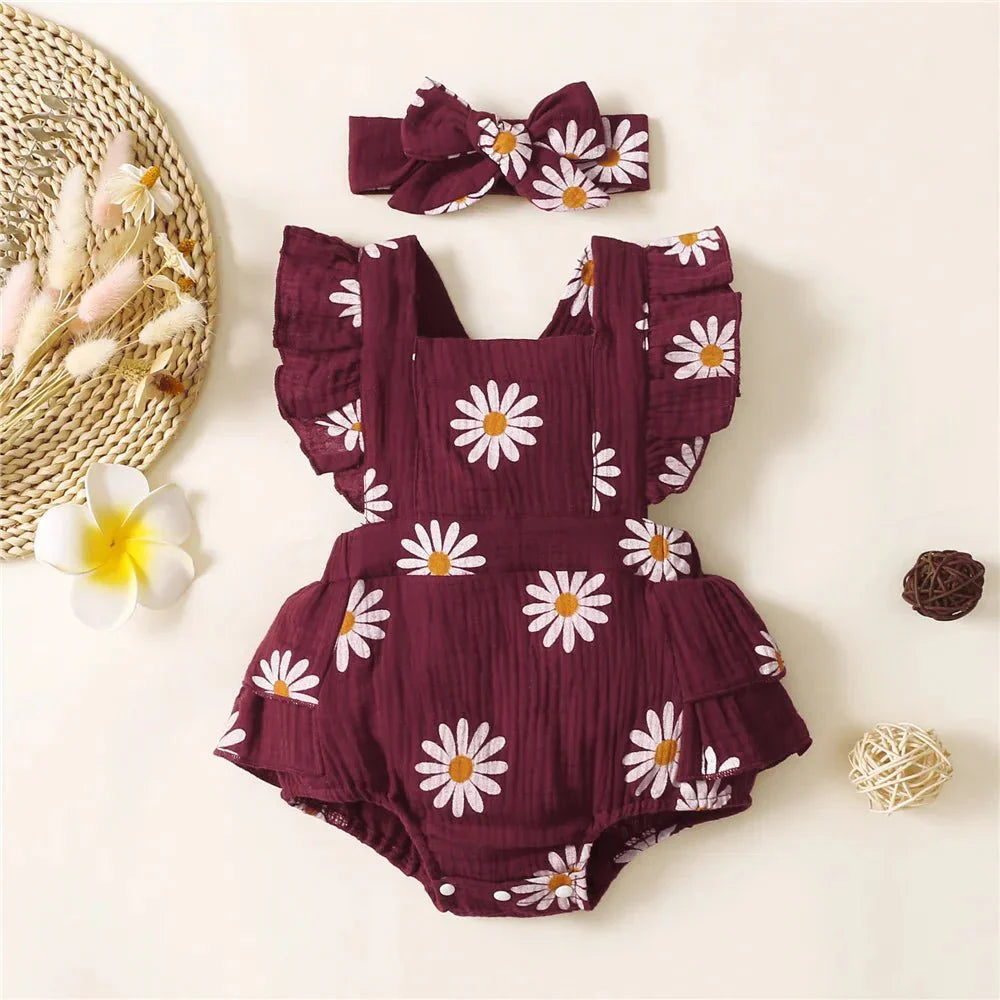 Daisy Baby Romper with Headband - Betina Baby & Kids