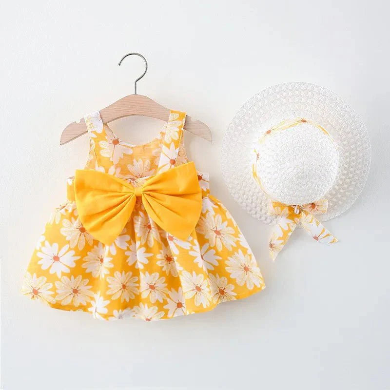 Daisy Bow Dress with Hat - Betina Baby & Kids