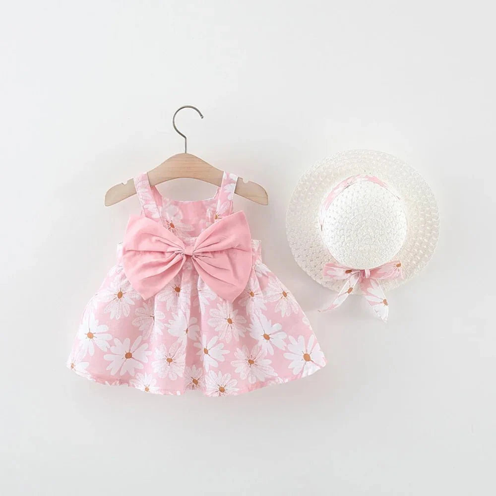 Daisy Bow Dress with Hat - Betina Baby & Kids