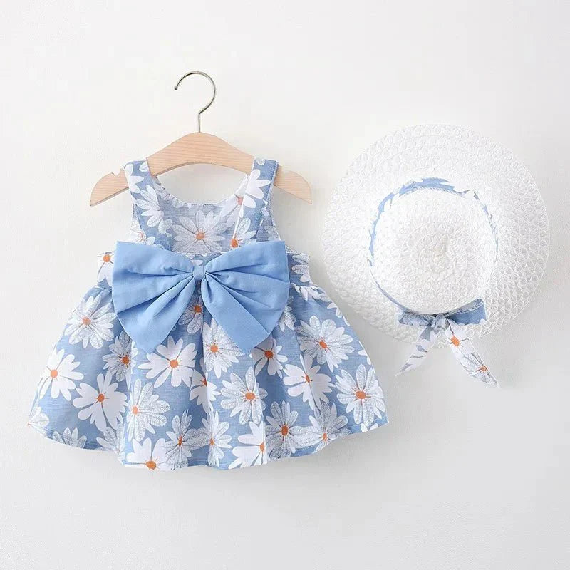 Daisy Bow Dress with Hat - Betina Baby & Kids