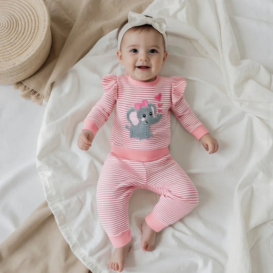 Elephant Striped Sweater Set - Betina Baby & Kids