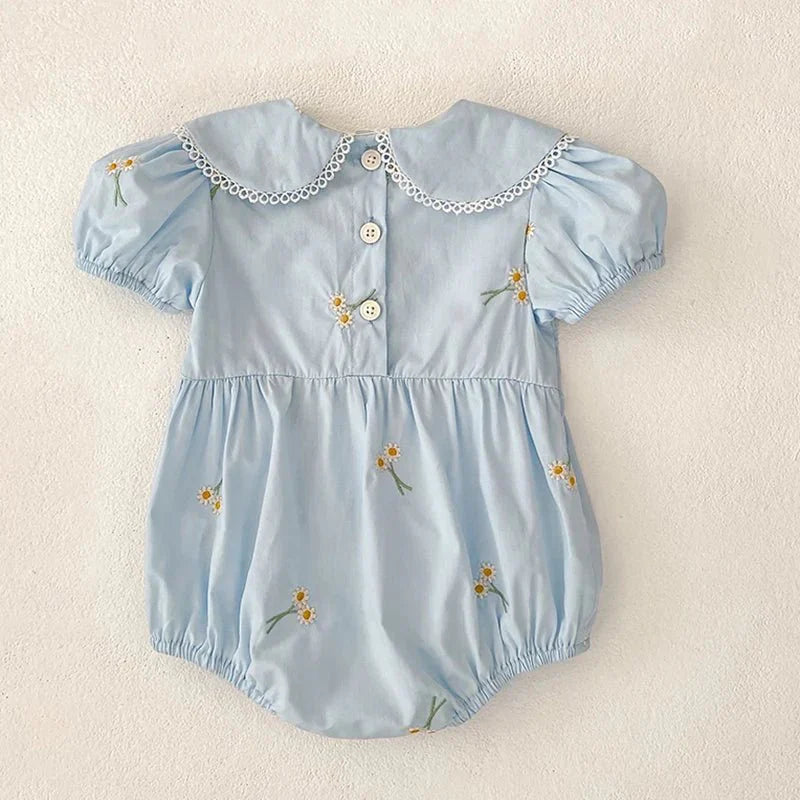 Embroidered Collar Baby Romper - Betina Baby & Kids