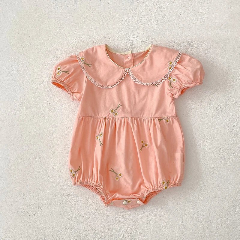 Embroidered Collar Baby Romper - Betina Baby & Kids
