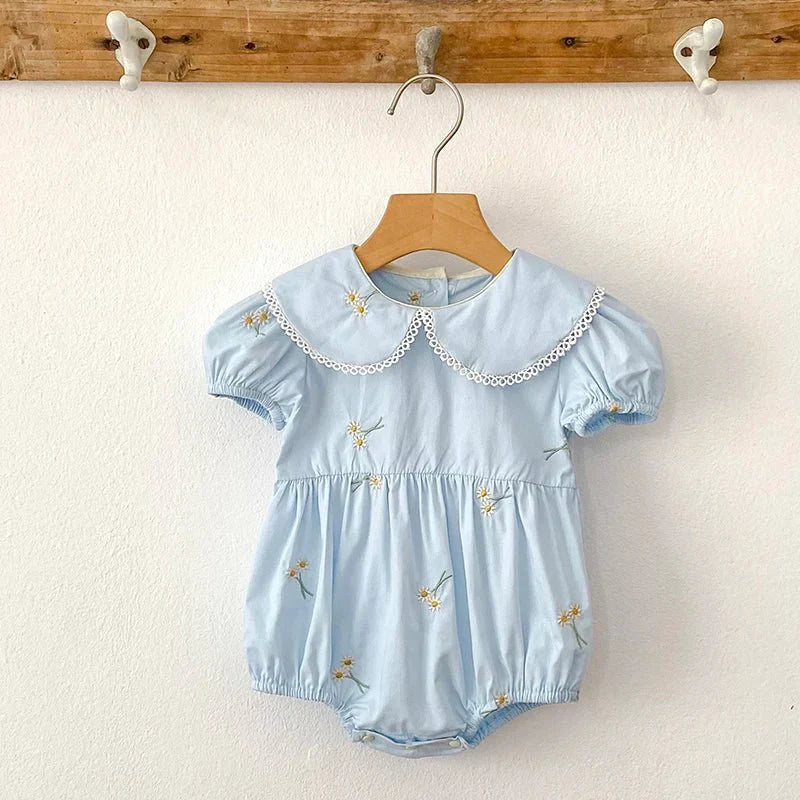 Embroidered Collar Baby Romper - Betina Baby & Kids