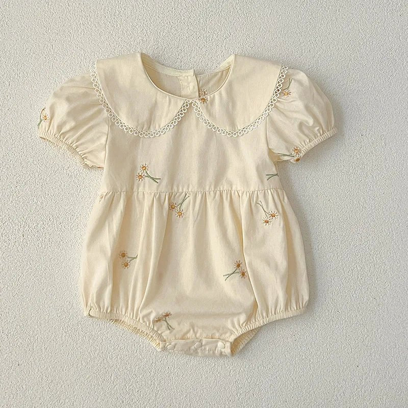 Embroidered Collar Baby Romper - Betina Baby & Kids