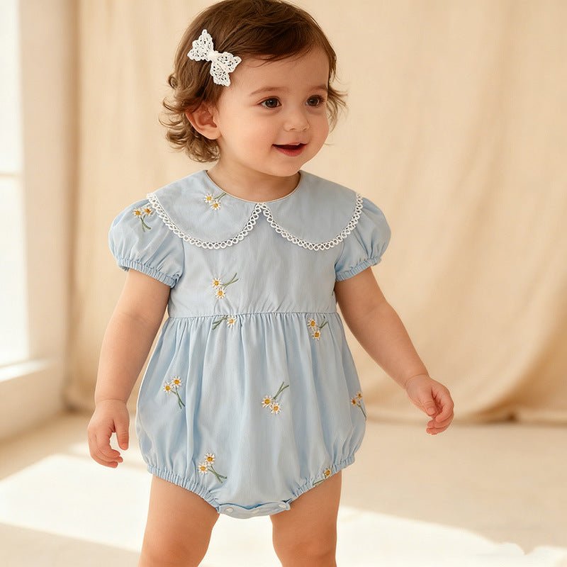 Embroidered Collar Baby Romper - Betina Baby & Kids