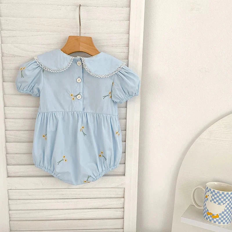 Embroidered Collar Baby Romper - Betina Baby & Kids