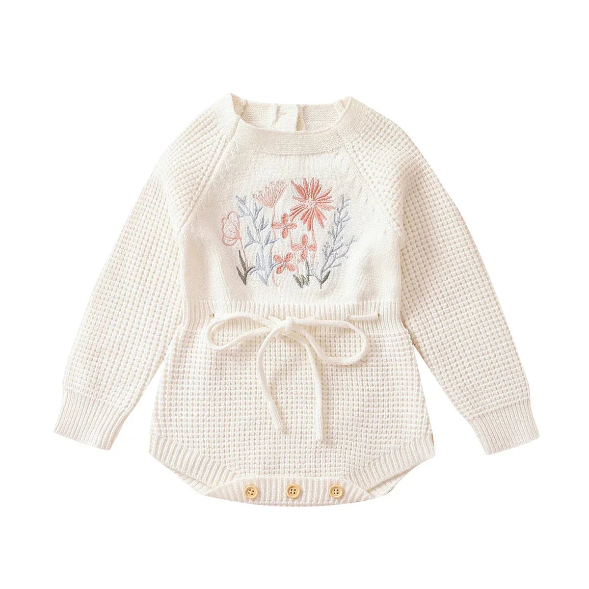 Embroidered Knit Baby Romper - Betina Baby & Kids