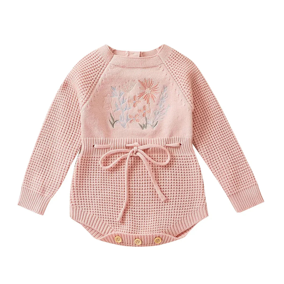 Embroidered Knit Baby Romper - Betina Baby & Kids