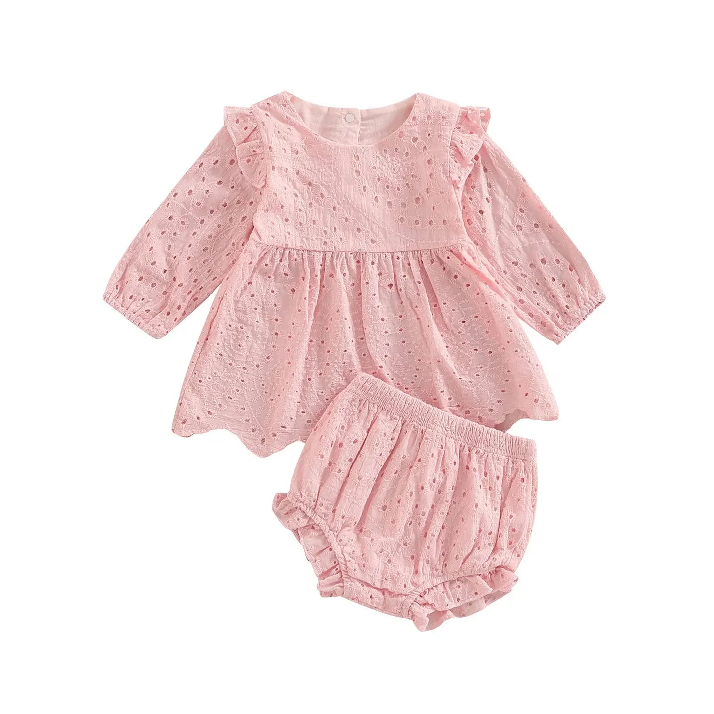 Eyelet Cotton Baby Set with Bloomers - Betina Baby & Kids