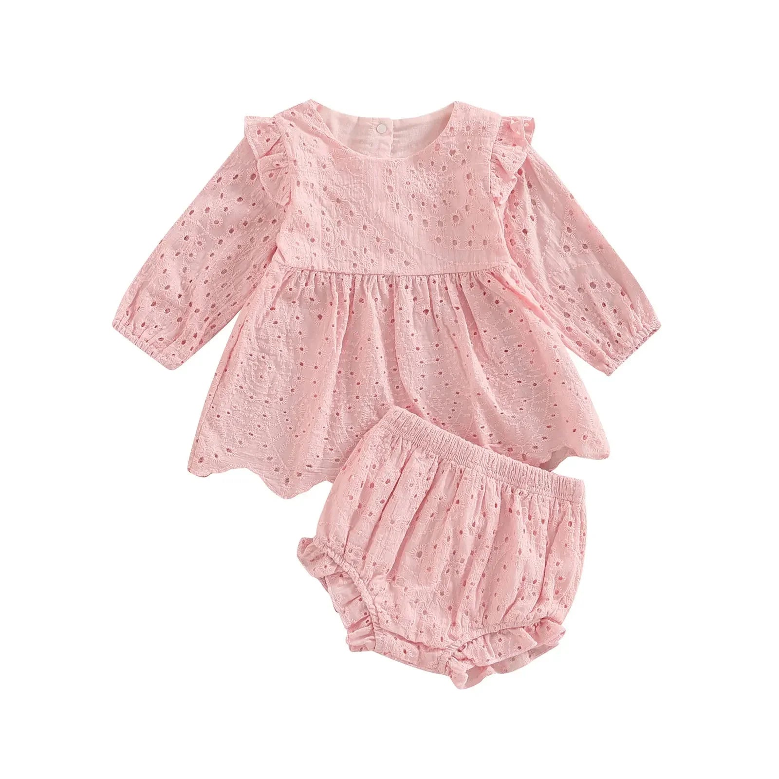 Eyelet Cotton Baby Set with Bloomers - Betina Baby & Kids