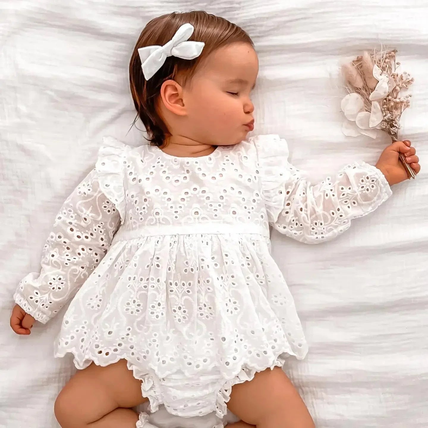 Eyelet Cotton Baby Set with Bloomers - Betina Baby & Kids