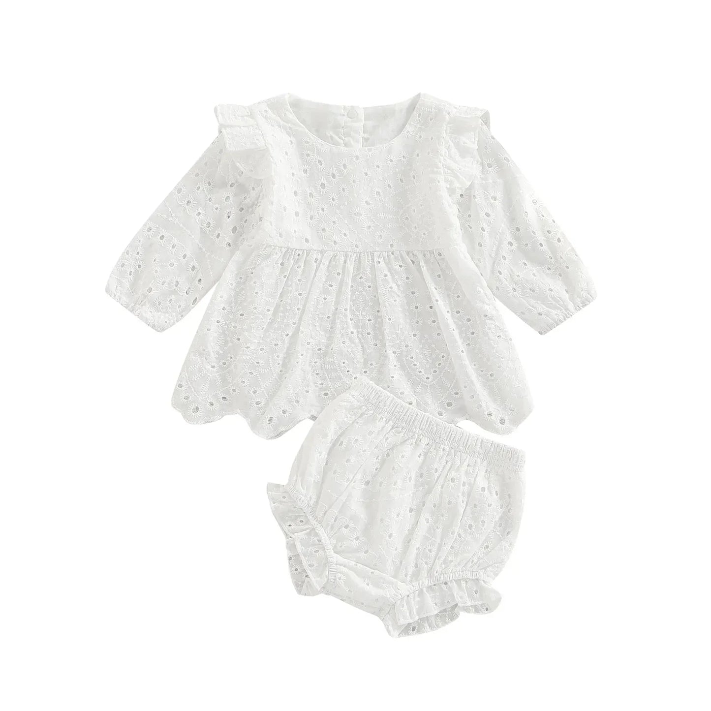 Eyelet Cotton Baby Set with Bloomers - Betina Baby & Kids