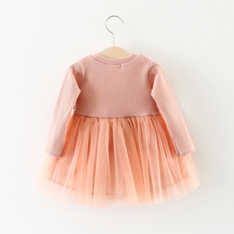 Floral Embroidery Long Sleeve Dres - Betina Baby & Kids