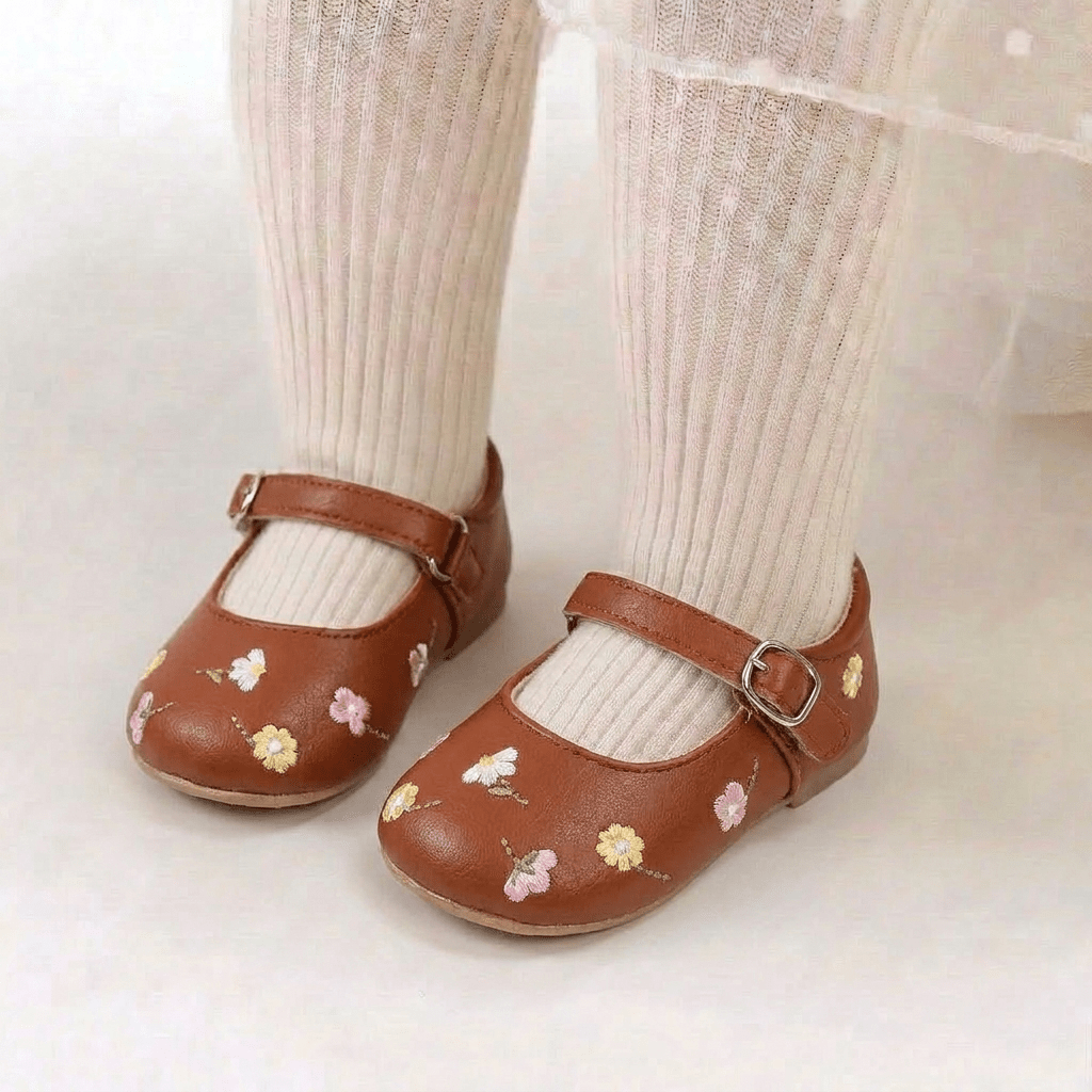 Floral Mary Jane Baby Shoes - Betina Baby & Kids