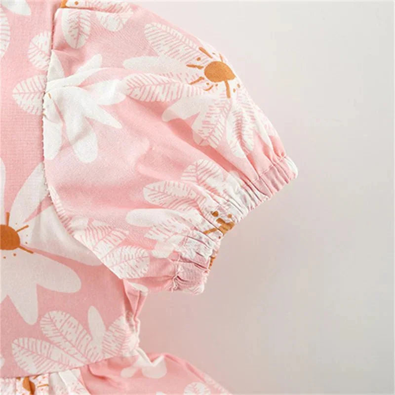 Floral Puff Sleeve Bow Dress - Betina Baby & Kids