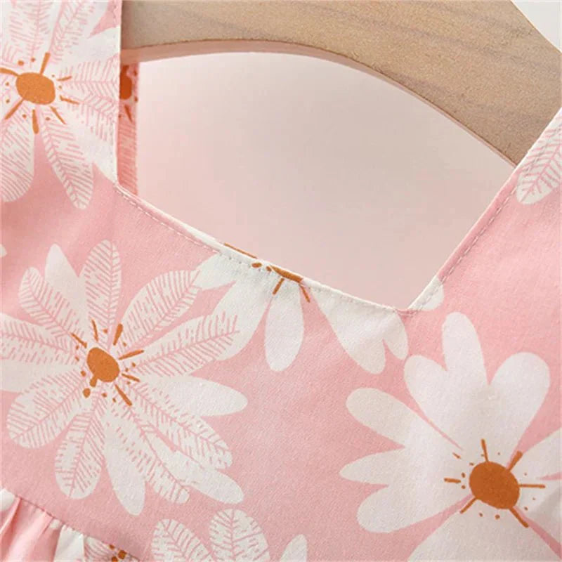 Floral Puff Sleeve Bow Dress - Betina Baby & Kids
