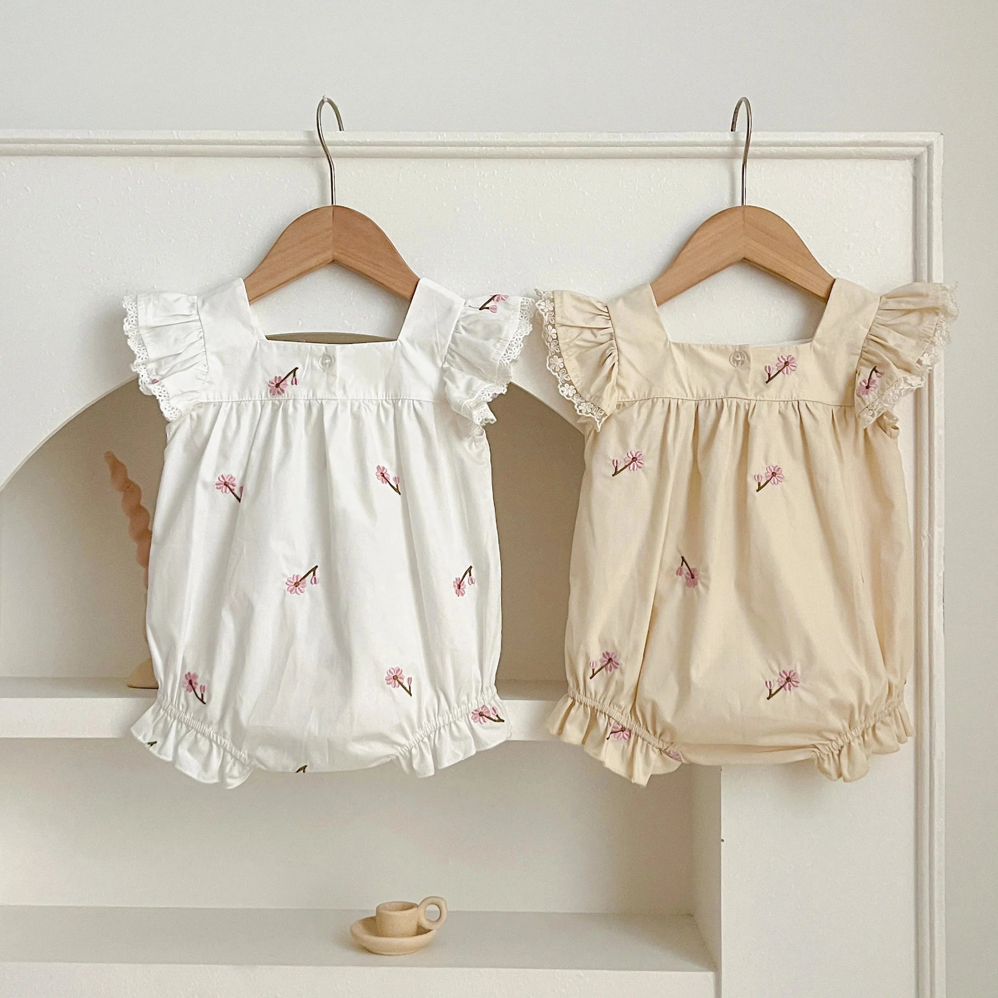 Floral Ruffle Strap Baby Romper - Betina Baby & Kids