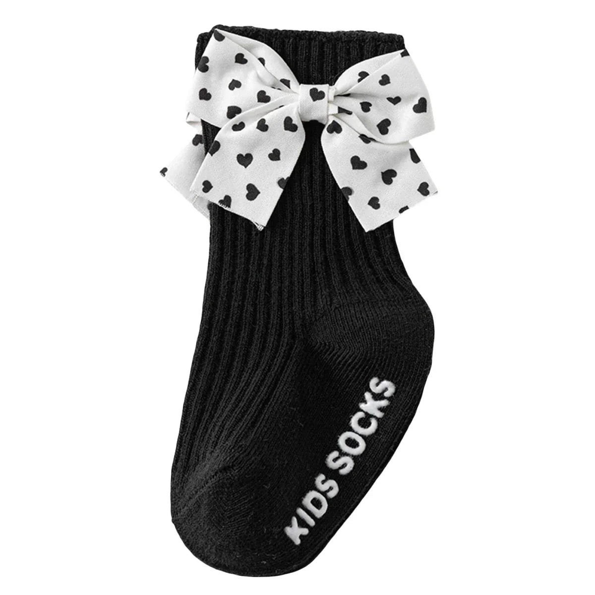 Heart Bow Ribbed Baby Socks - Betina Baby & Kids