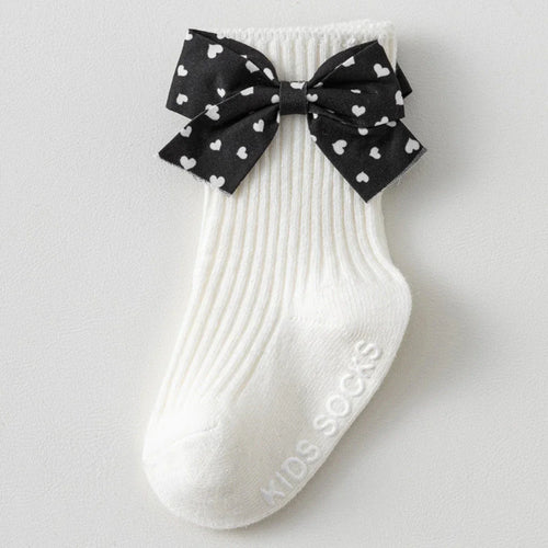 Heart Bow Ribbed Baby Socks - Betina Baby & Kids