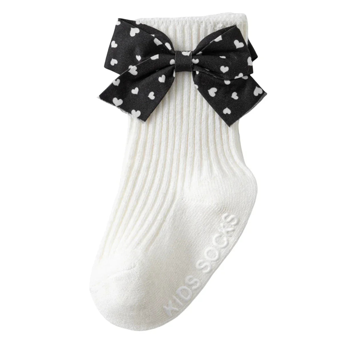 Heart Bow Ribbed Baby Socks - Betina Baby & Kids