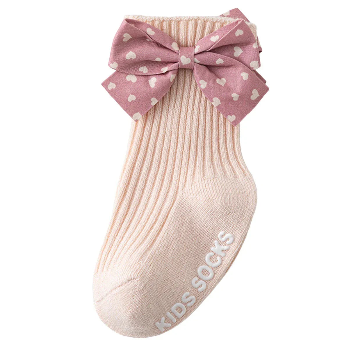 Heart Bow Ribbed Baby Socks - Betina Baby & Kids