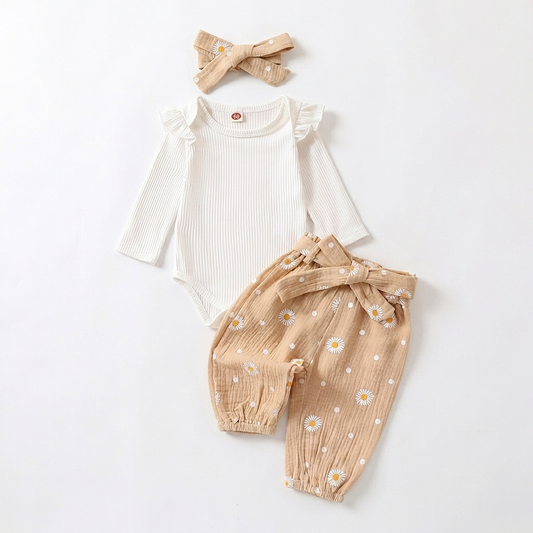 Daisy Bow Pants Set