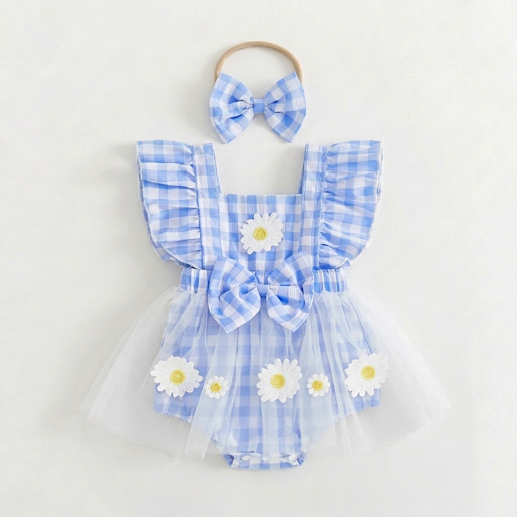 Daisy Plaid Dress with Bow