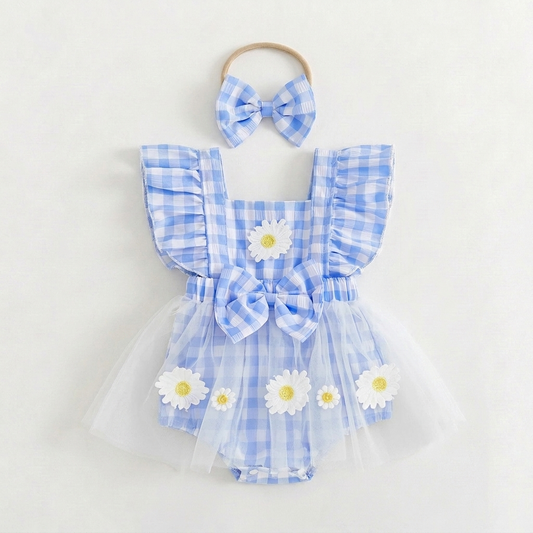 Daisy Plaid Dress with Bow