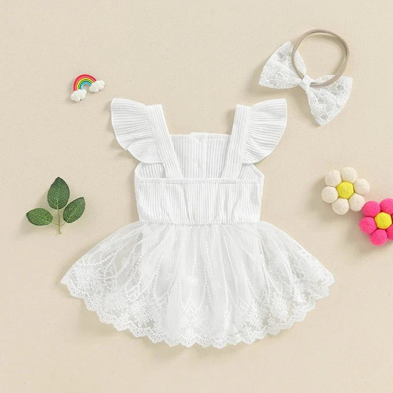 Lace Angel Dress with Bow - Betina Baby & Kids