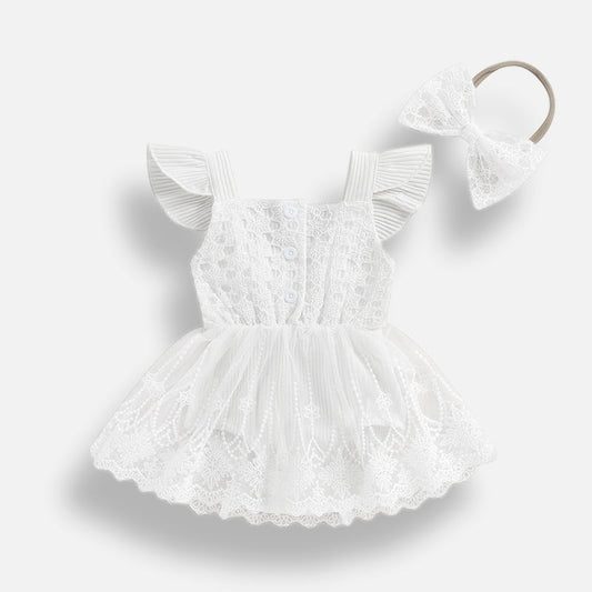 Lace Angel Dress with Bow - Betina Baby & Kids