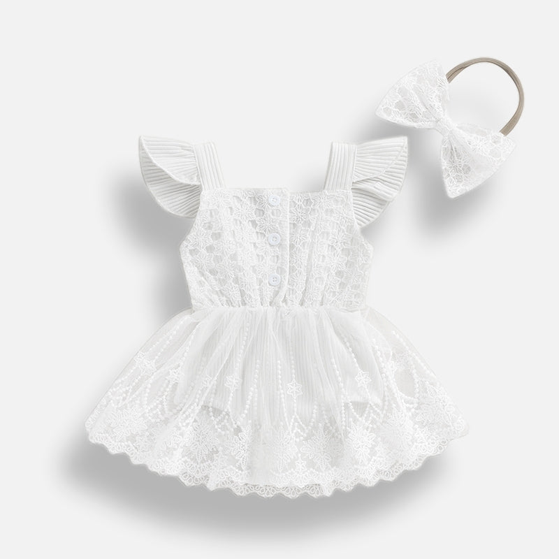 Lace Angel Dress with Bow - Betina Baby & Kids